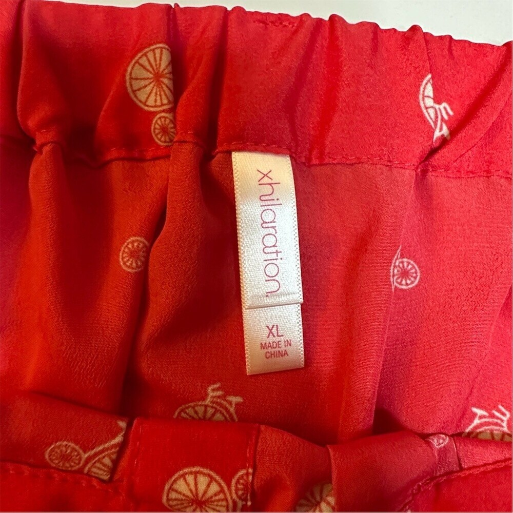 Xhilaration Skirt Womens XL Red Bicycle Print A-Line Mini Button Front - Picture 2 of 7